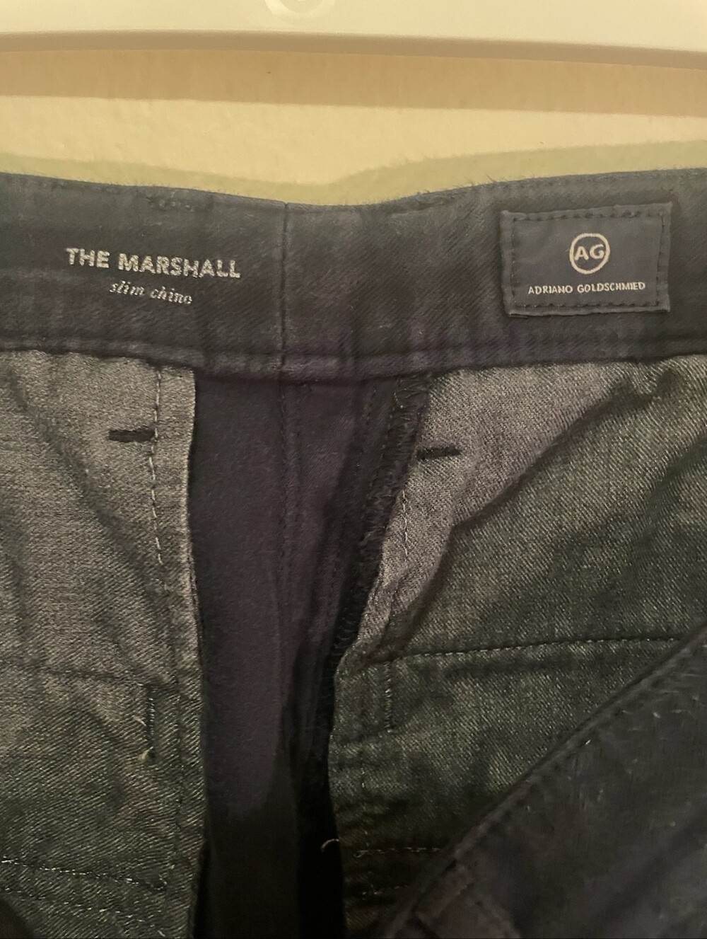 AG Adriano Goldschmied Jeans The Marshall Slim Chinos 36 X 30 Navy Golf Casual - Picture 6 of 6